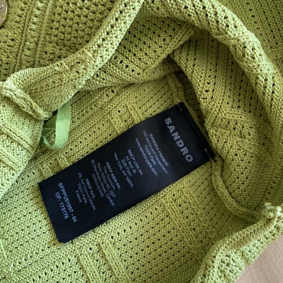 Sandro Green Knit Embellished Top - Picture 5 of 6